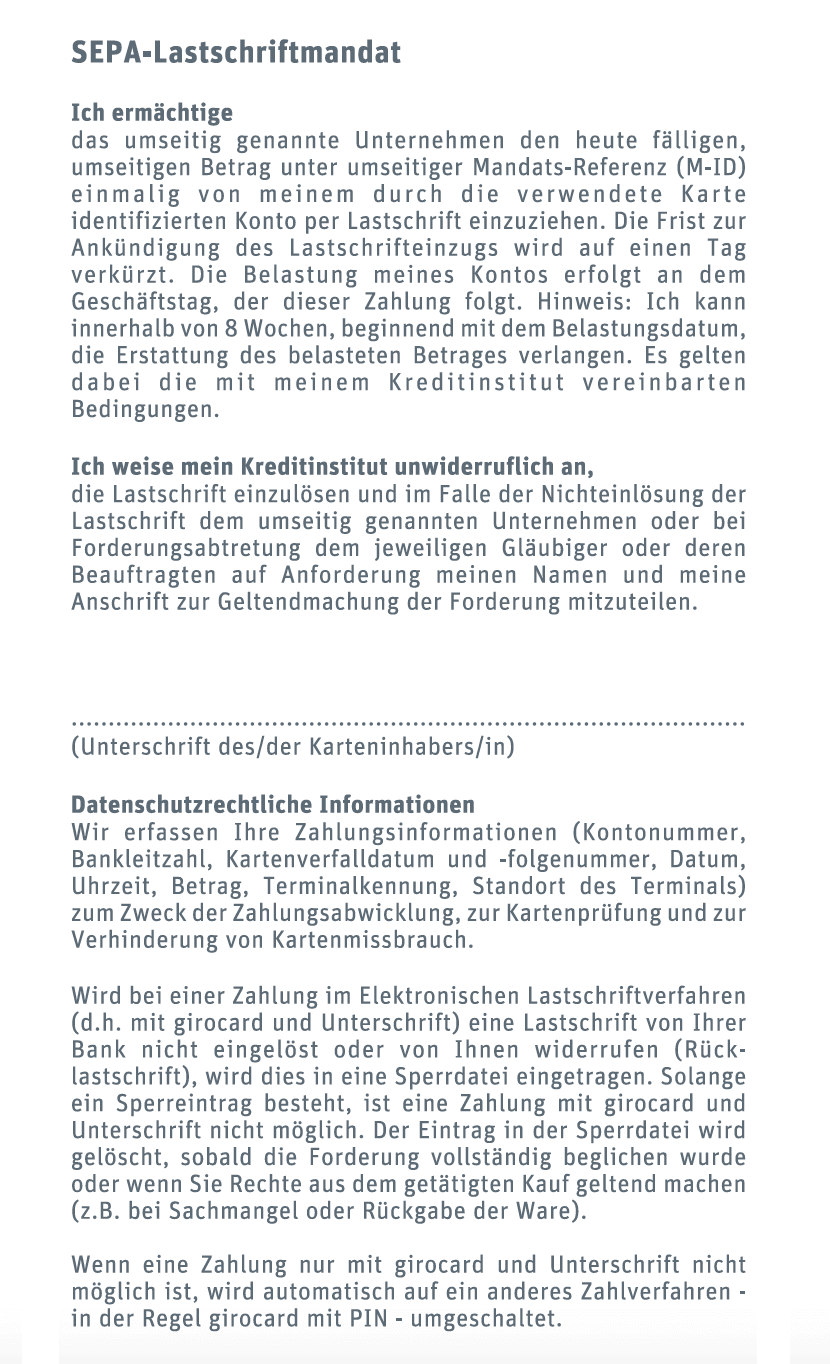 50 EC-Rollen 57x40x12, 18 m, ohne Bisphenol-A (BPA), mit SEPA Lastschrift-Aufdr.