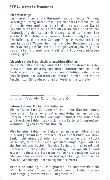 50 EC-Rollen 57x40x12, 18 m, ohne Bisphenol-A (BPA), mit SEPA Lastschrift-Aufdr.