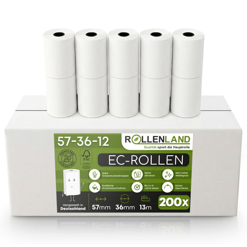 Karton mit 200 EC-Rollen 57x36x12, 13 m, ohne Bisphenol-A (BPA)