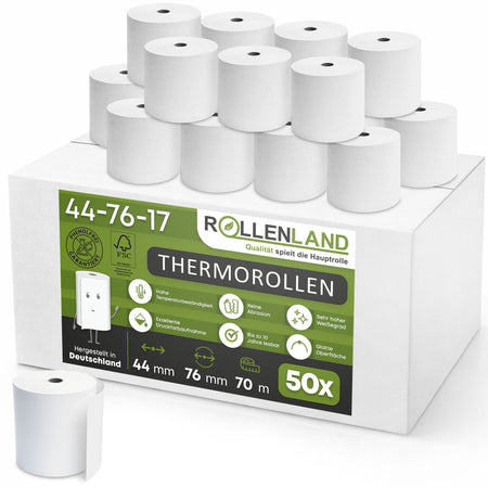 50 Thermorollen 44x76x17, 70 m, ohne Bisphenol-A (BPA)