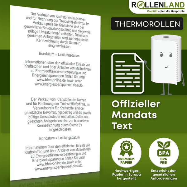 40 Thermorollen 80x80x12, 80 m mit Tankstellen-Aufdruck, ohne Bisphenol-A (BPA)