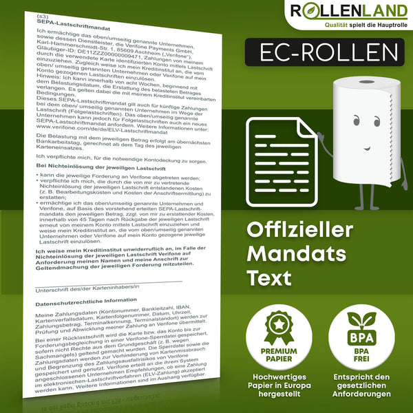 20 EC-Rollen 57x46x12, 25 m, ohne BPA mit VERIFONE-Aufdr.